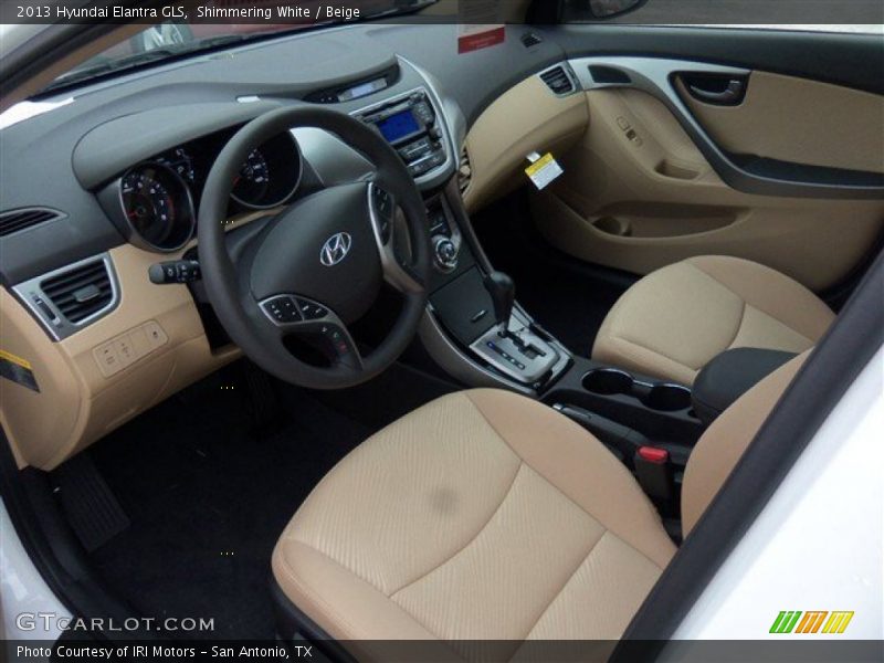Shimmering White / Beige 2013 Hyundai Elantra GLS