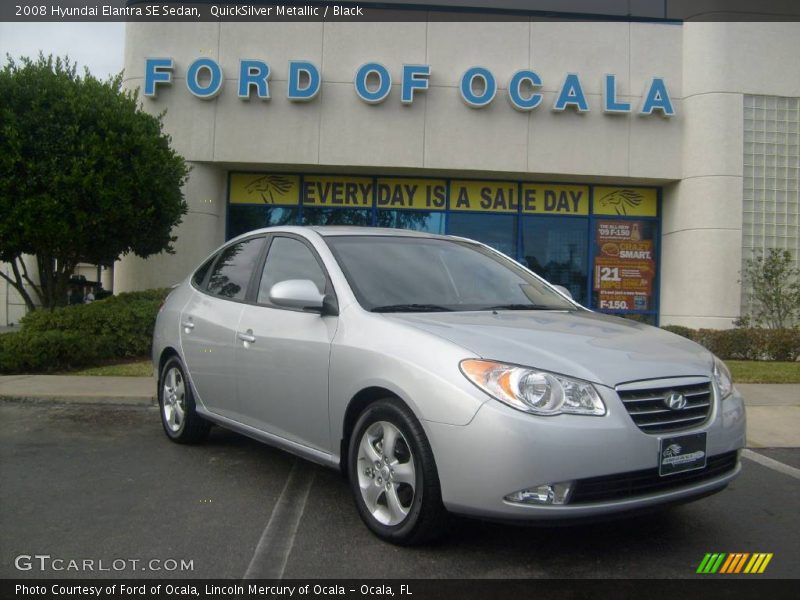 QuickSilver Metallic / Black 2008 Hyundai Elantra SE Sedan
