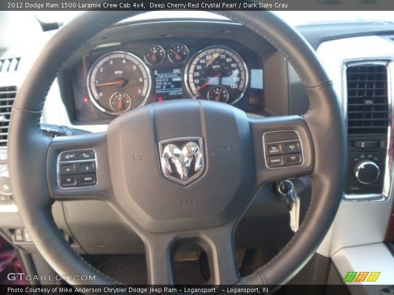 Deep Cherry Red Crystal Pearl / Dark Slate Gray 2012 Dodge Ram 1500 Laramie Crew Cab 4x4