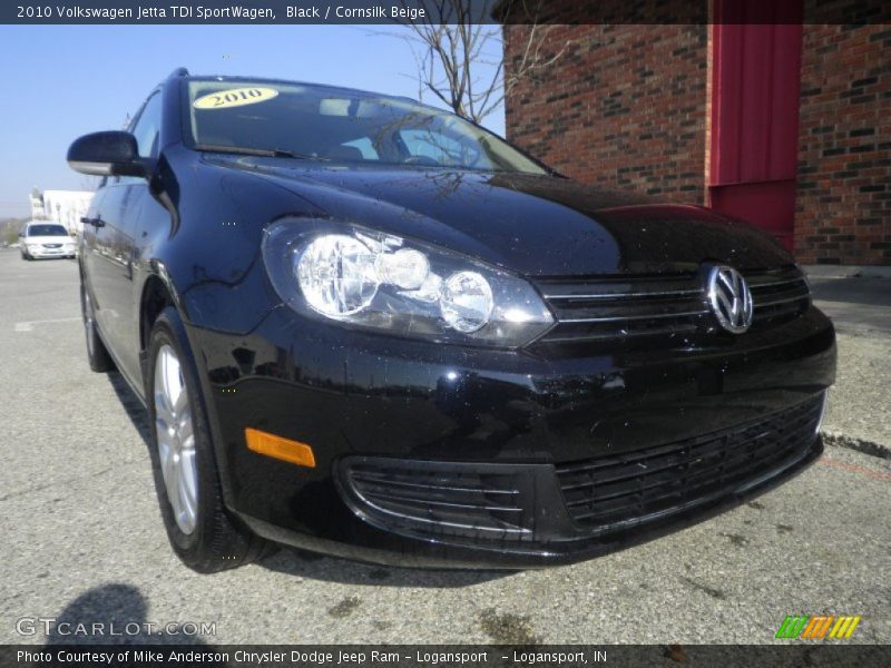 Black / Cornsilk Beige 2010 Volkswagen Jetta TDI SportWagen