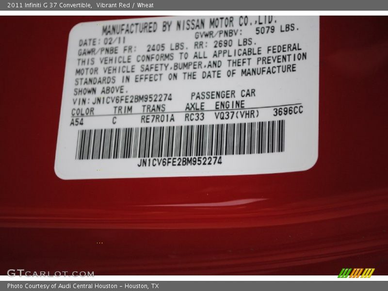 Vibrant Red / Wheat 2011 Infiniti G 37 Convertible