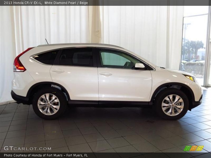 White Diamond Pearl / Beige 2013 Honda CR-V EX-L