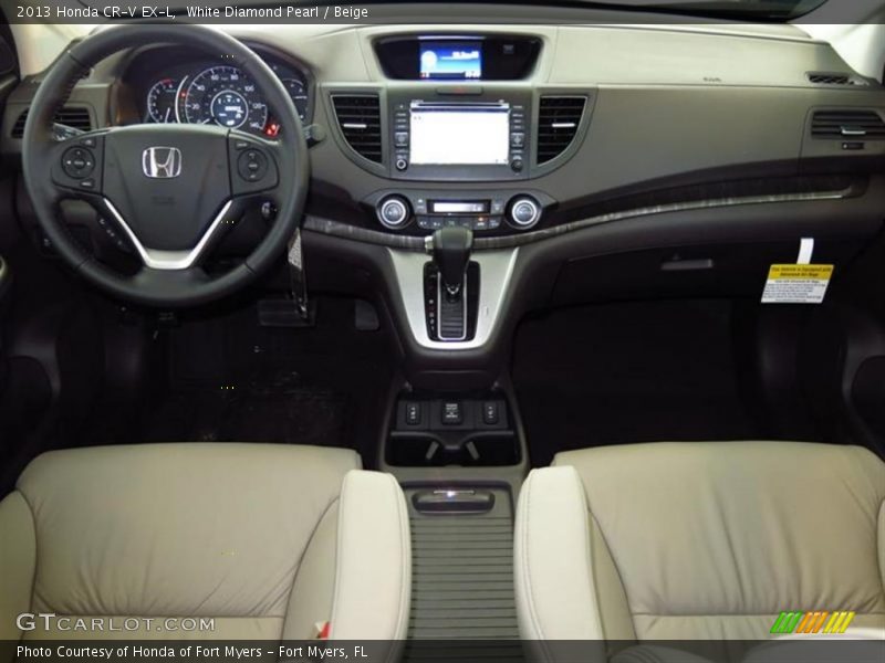 White Diamond Pearl / Beige 2013 Honda CR-V EX-L