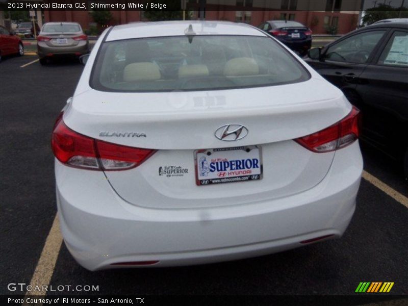 Shimmering White / Beige 2013 Hyundai Elantra GLS