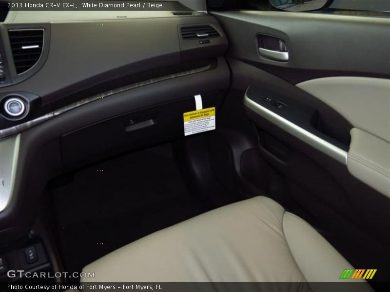 White Diamond Pearl / Beige 2013 Honda CR-V EX-L