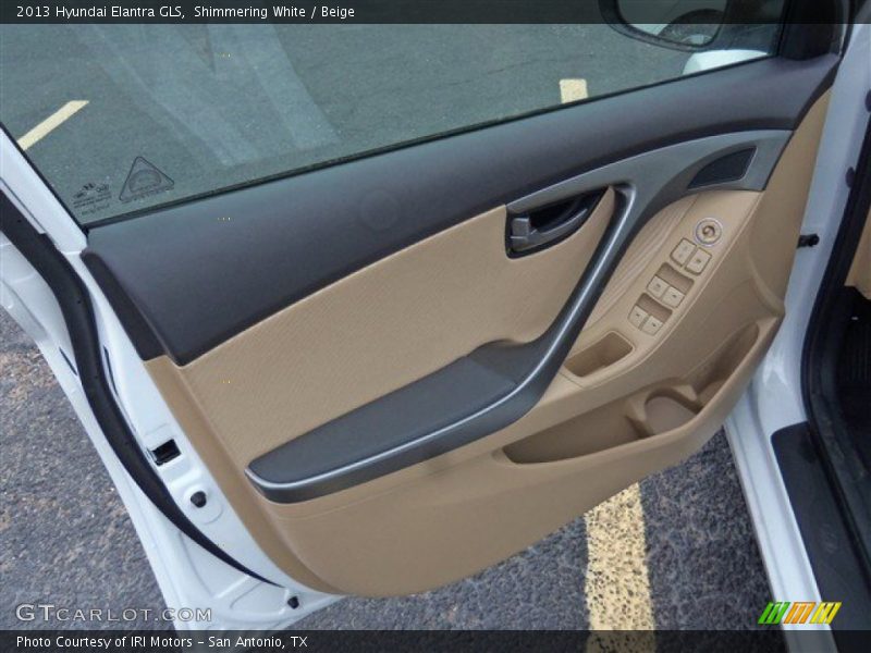 Shimmering White / Beige 2013 Hyundai Elantra GLS