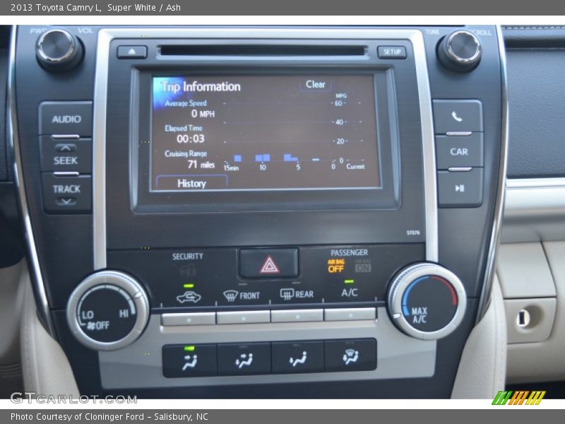 Super White / Ash 2013 Toyota Camry L