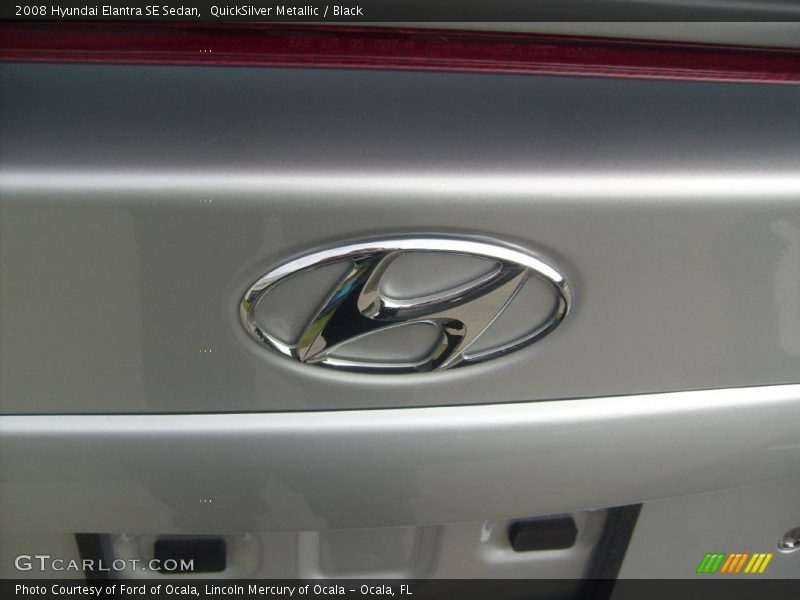 QuickSilver Metallic / Black 2008 Hyundai Elantra SE Sedan