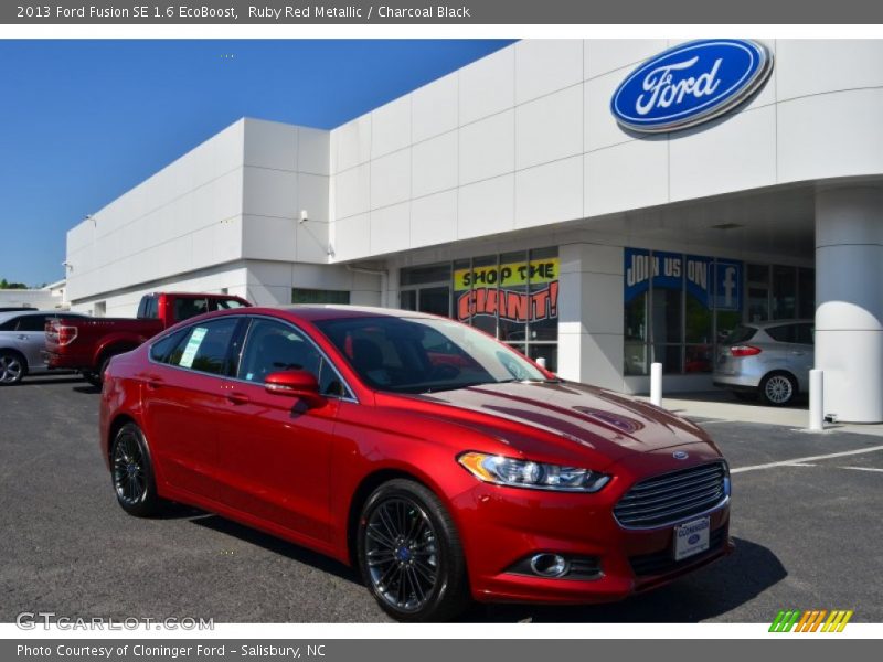 Ruby Red Metallic / Charcoal Black 2013 Ford Fusion SE 1.6 EcoBoost