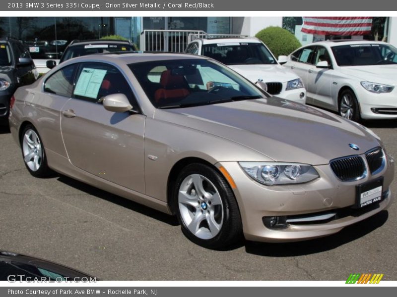 Orion Silver Metallic / Coral Red/Black 2013 BMW 3 Series 335i Coupe