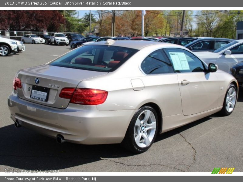 Orion Silver Metallic / Coral Red/Black 2013 BMW 3 Series 335i Coupe