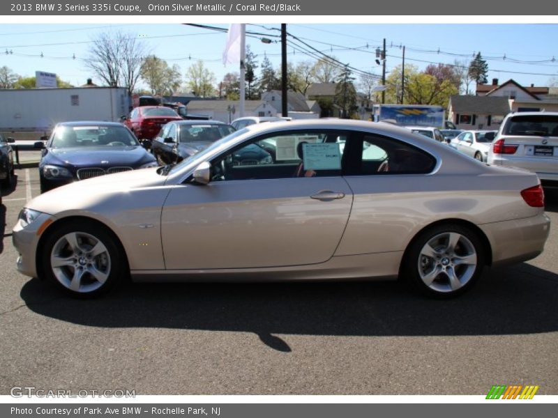 Orion Silver Metallic / Coral Red/Black 2013 BMW 3 Series 335i Coupe