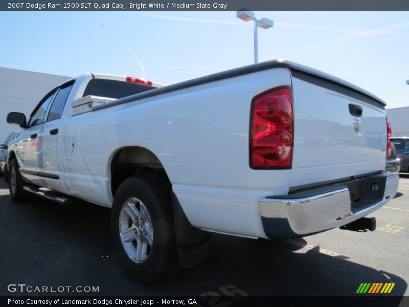 Bright White / Medium Slate Gray 2007 Dodge Ram 1500 SLT Quad Cab