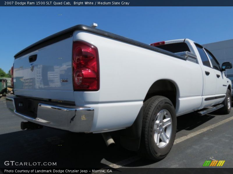 Bright White / Medium Slate Gray 2007 Dodge Ram 1500 SLT Quad Cab