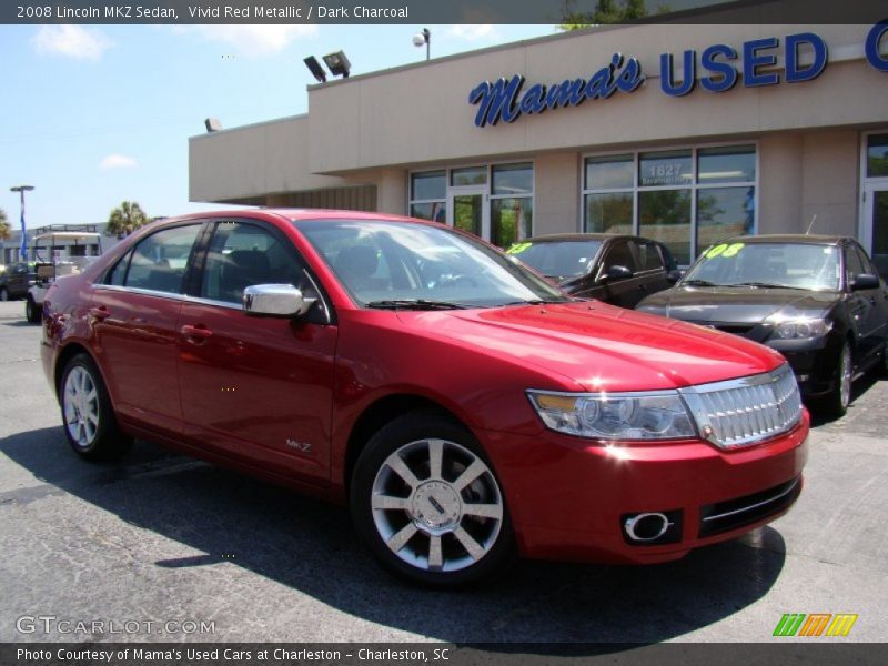 Vivid Red Metallic / Dark Charcoal 2008 Lincoln MKZ Sedan