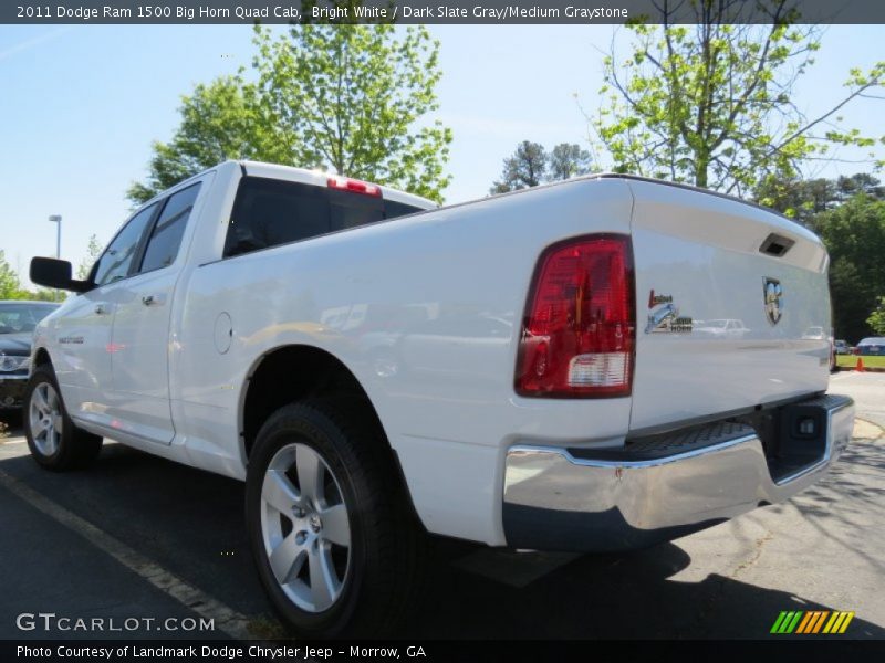 Bright White / Dark Slate Gray/Medium Graystone 2011 Dodge Ram 1500 Big Horn Quad Cab