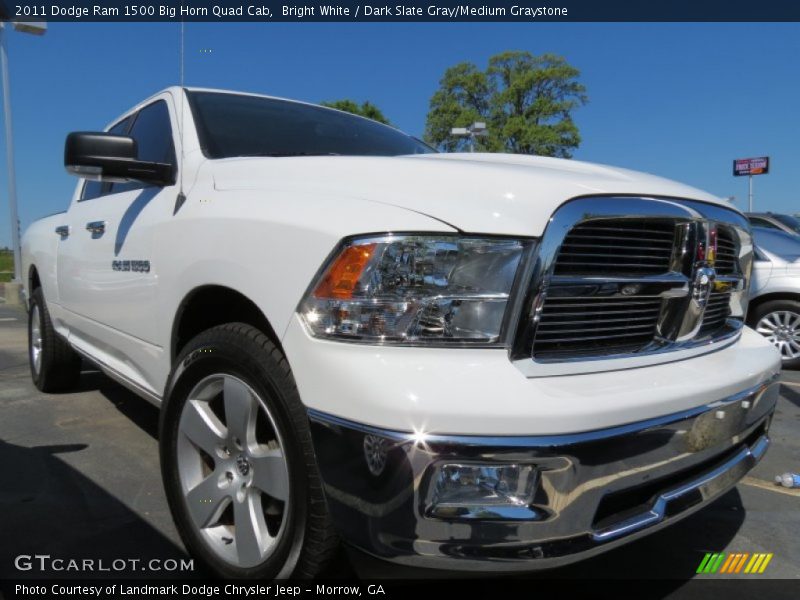 Bright White / Dark Slate Gray/Medium Graystone 2011 Dodge Ram 1500 Big Horn Quad Cab