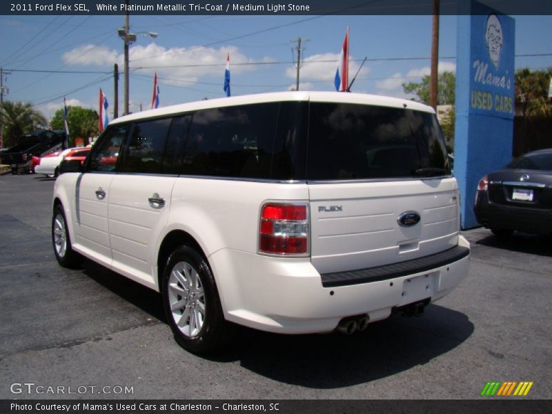 White Platinum Metallic Tri-Coat / Medium Light Stone 2011 Ford Flex SEL