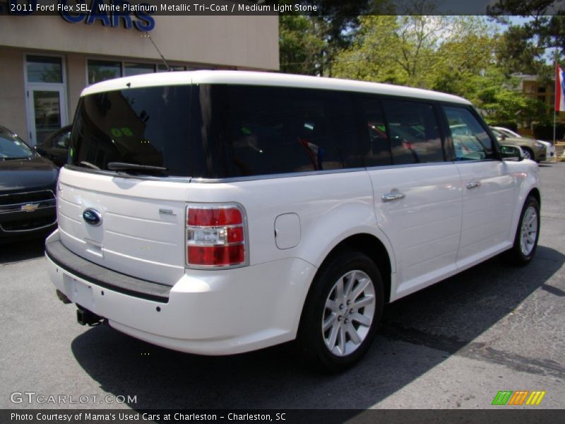 White Platinum Metallic Tri-Coat / Medium Light Stone 2011 Ford Flex SEL