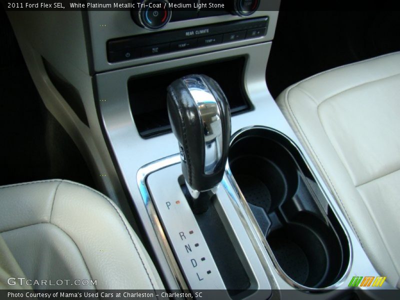 White Platinum Metallic Tri-Coat / Medium Light Stone 2011 Ford Flex SEL