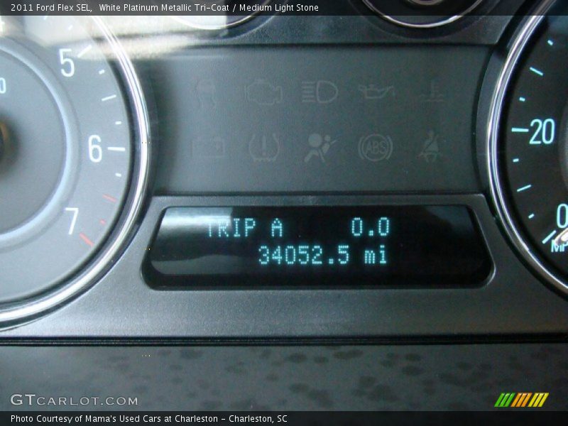 White Platinum Metallic Tri-Coat / Medium Light Stone 2011 Ford Flex SEL