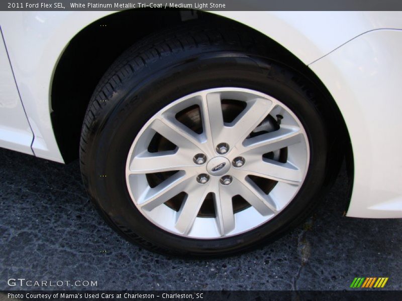 White Platinum Metallic Tri-Coat / Medium Light Stone 2011 Ford Flex SEL