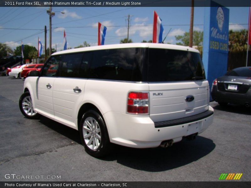 White Platinum Metallic Tri-Coat / Medium Light Stone 2011 Ford Flex SEL
