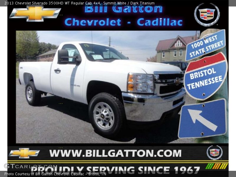 Summit White / Dark Titanium 2013 Chevrolet Silverado 3500HD WT Regular Cab 4x4