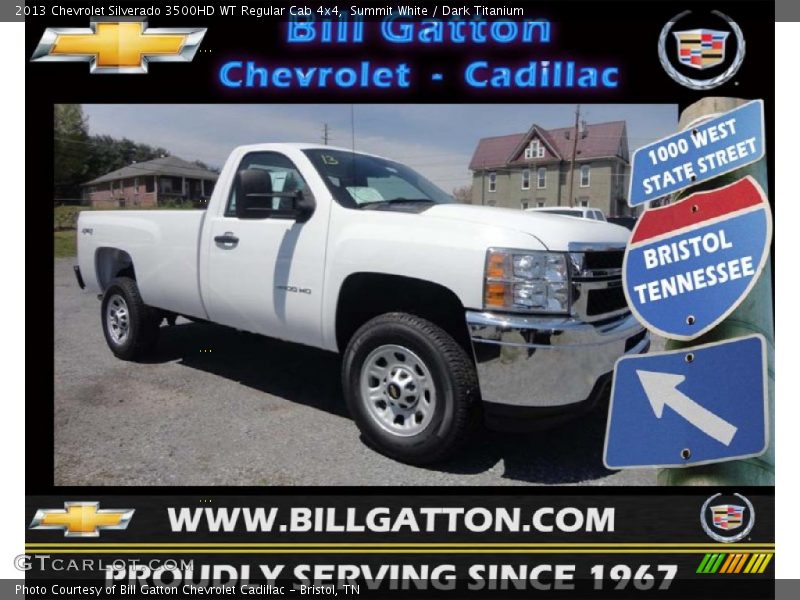 Summit White / Dark Titanium 2013 Chevrolet Silverado 3500HD WT Regular Cab 4x4
