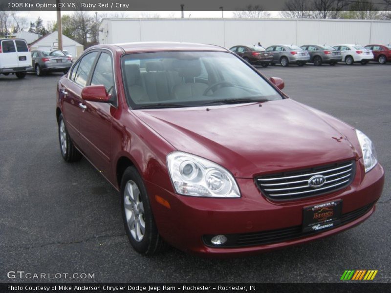 Ruby Red / Gray 2008 Kia Optima EX V6