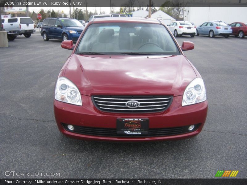 Ruby Red / Gray 2008 Kia Optima EX V6