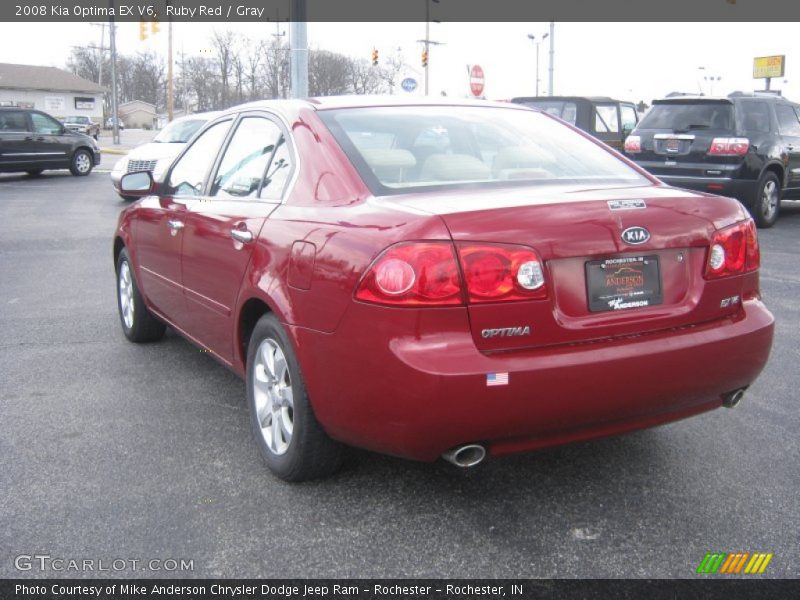Ruby Red / Gray 2008 Kia Optima EX V6
