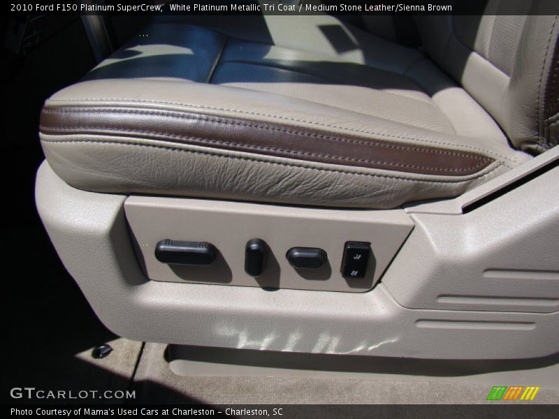 White Platinum Metallic Tri Coat / Medium Stone Leather/Sienna Brown 2010 Ford F150 Platinum SuperCrew