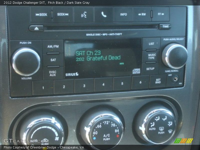 Pitch Black / Dark Slate Gray 2012 Dodge Challenger SXT