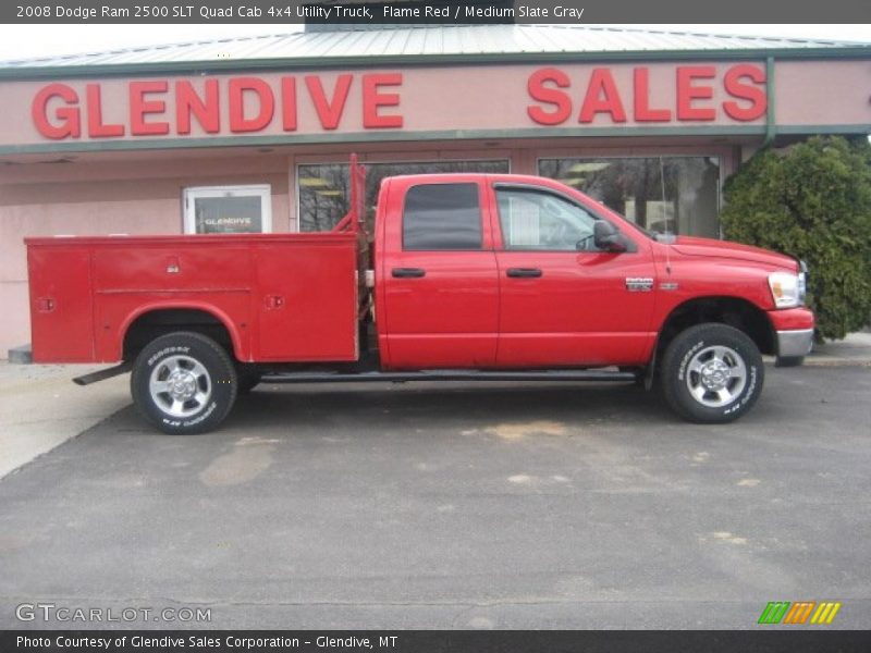 Flame Red / Medium Slate Gray 2008 Dodge Ram 2500 SLT Quad Cab 4x4 Utility Truck