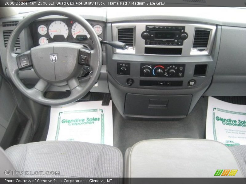 Flame Red / Medium Slate Gray 2008 Dodge Ram 2500 SLT Quad Cab 4x4 Utility Truck