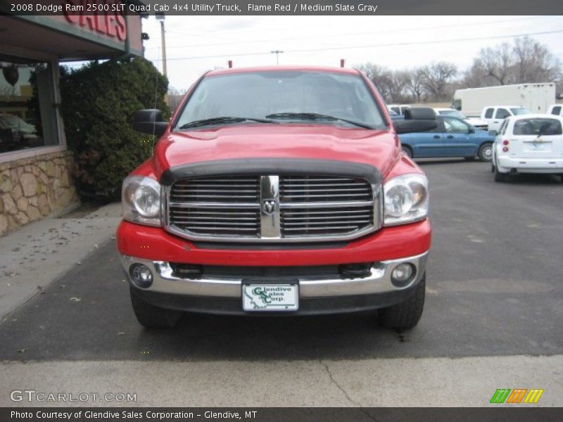 Flame Red / Medium Slate Gray 2008 Dodge Ram 2500 SLT Quad Cab 4x4 Utility Truck