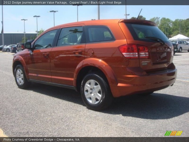 Copper Pearl / Black/Light Frost Beige 2012 Dodge Journey American Value Package