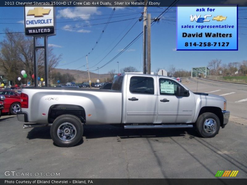 Silver Ice Metallic / Ebony 2013 Chevrolet Silverado 3500HD LT Crew Cab 4x4 Dually