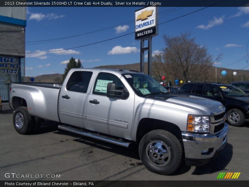 Silver Ice Metallic / Ebony 2013 Chevrolet Silverado 3500HD LT Crew Cab 4x4 Dually