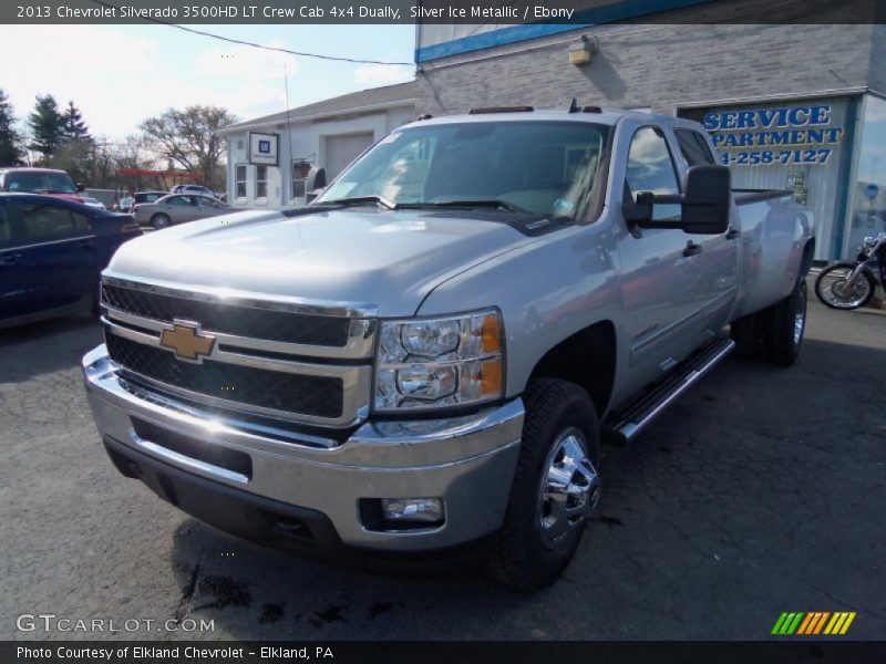 Silver Ice Metallic / Ebony 2013 Chevrolet Silverado 3500HD LT Crew Cab 4x4 Dually