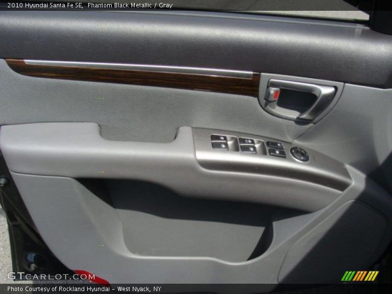Phantom Black Metallic / Gray 2010 Hyundai Santa Fe SE