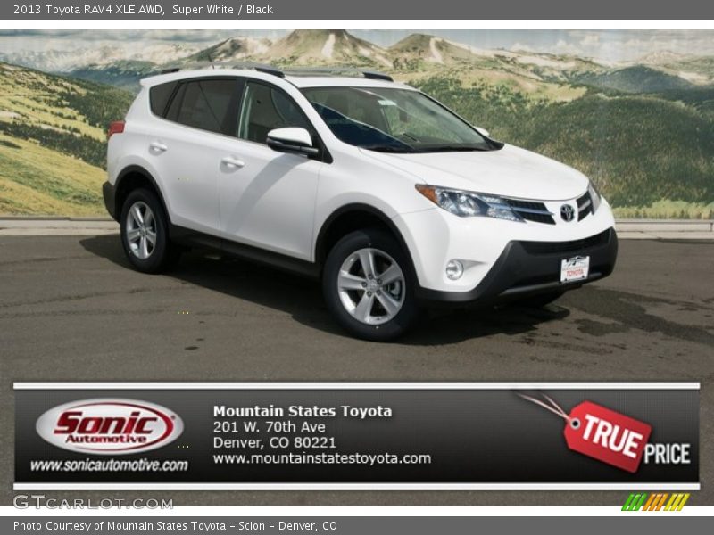 Super White / Black 2013 Toyota RAV4 XLE AWD