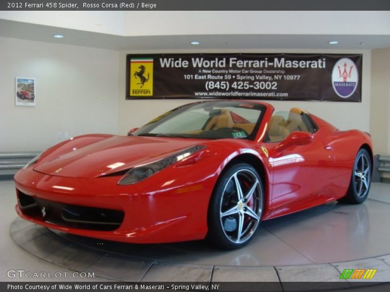 Rosso Corsa (Red) / Beige 2012 Ferrari 458 Spider