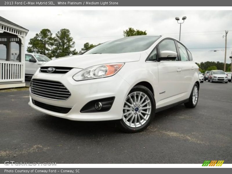 White Platinum / Medium Light Stone 2013 Ford C-Max Hybrid SEL