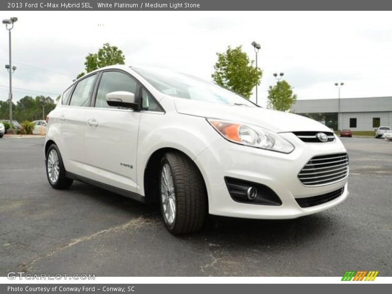 White Platinum / Medium Light Stone 2013 Ford C-Max Hybrid SEL