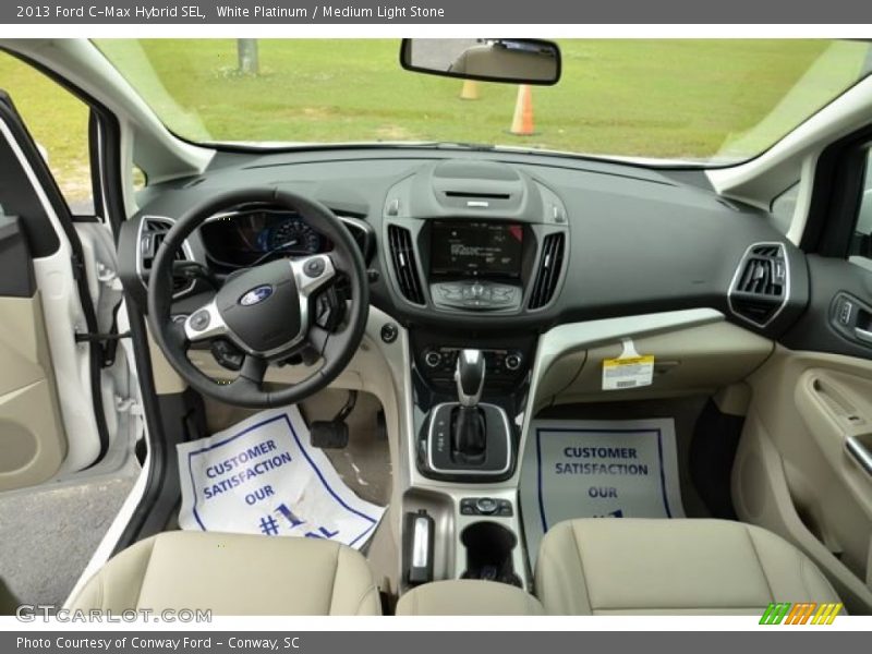 White Platinum / Medium Light Stone 2013 Ford C-Max Hybrid SEL