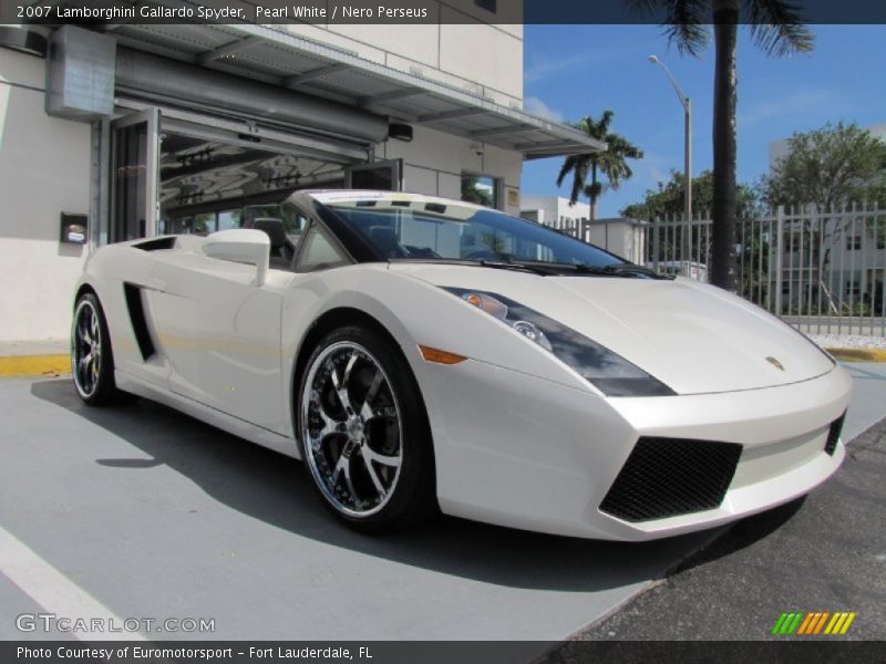 Pearl White / Nero Perseus 2007 Lamborghini Gallardo Spyder