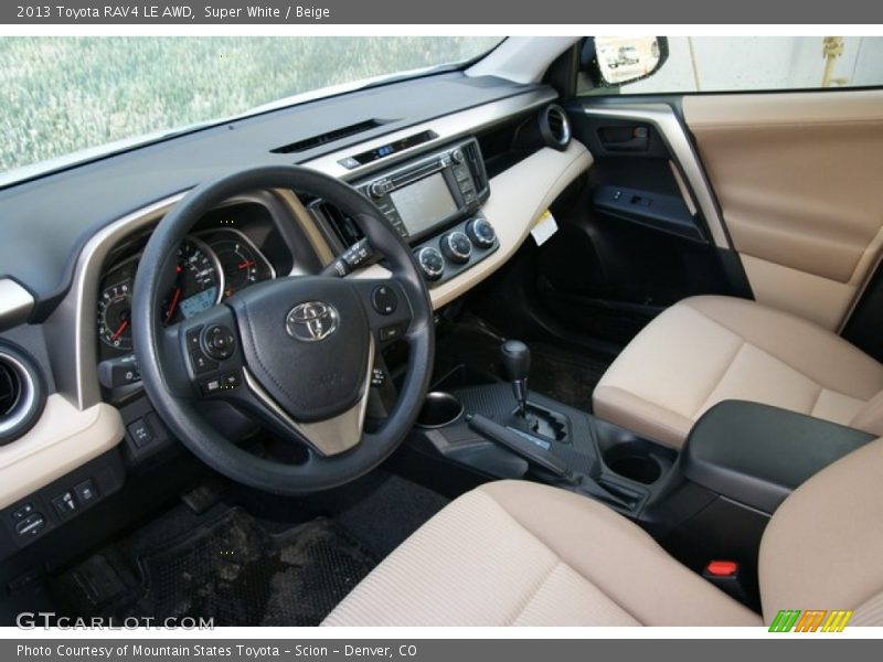 Super White / Beige 2013 Toyota RAV4 LE AWD