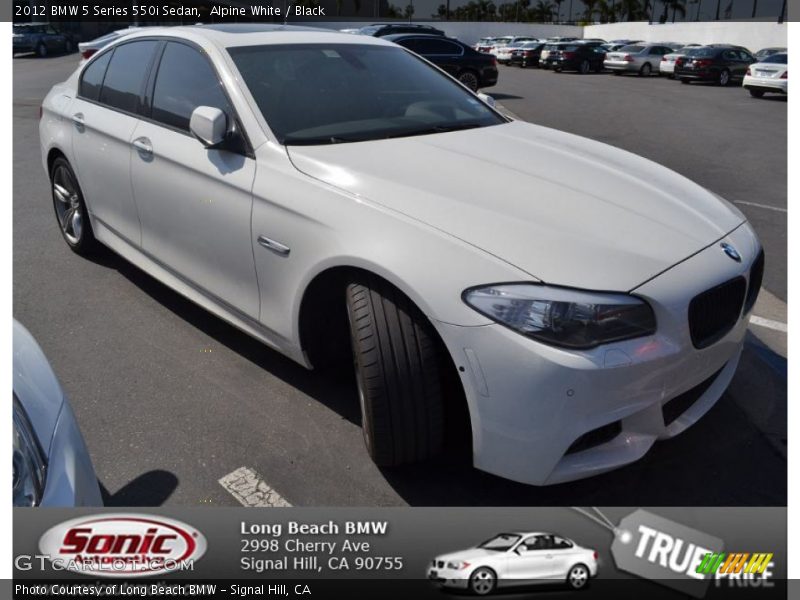 Alpine White / Black 2012 BMW 5 Series 550i Sedan